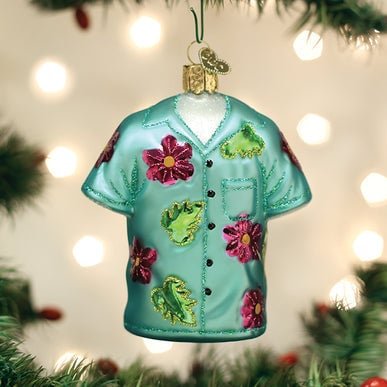 Kerst ornament | Hawaïaans Overhemd | 11 cm - NU PUUR & GROEN