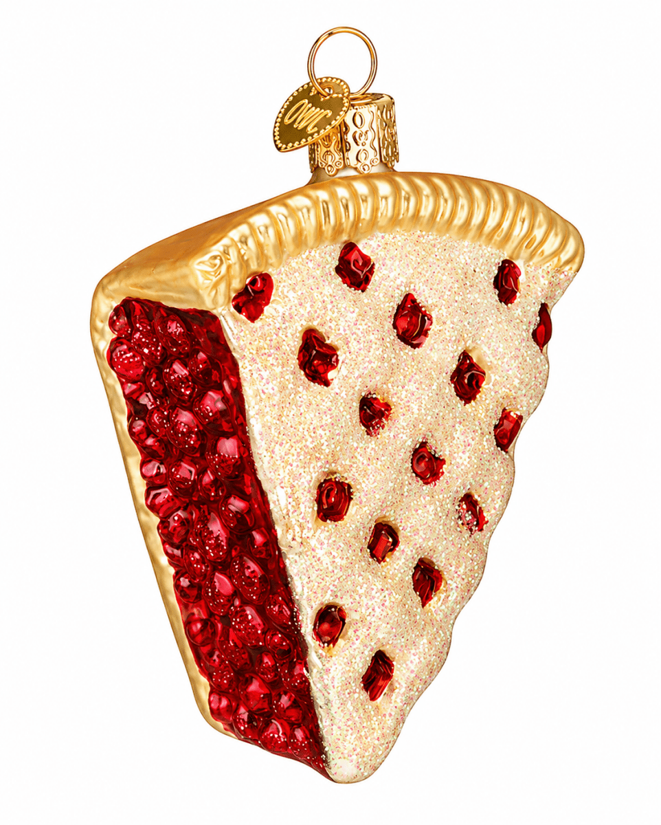 Kerst ornament | Kersentaart punt | 10 cm - NU PUUR & GROEN