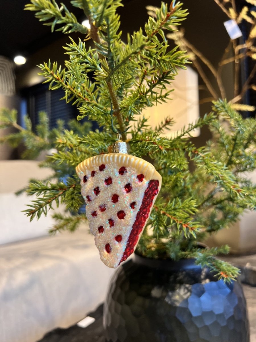 Kerst ornament | Kersentaart punt | 10 cm - NU PUUR & GROEN