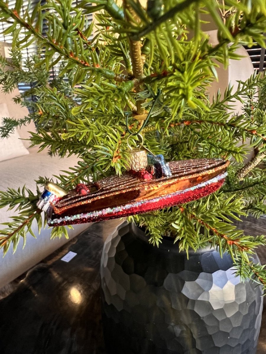 Kerst ornament | Klassieke Houten Boot | 9 cm - NU PUUR & GROEN