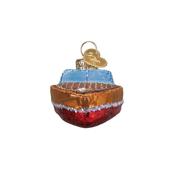 Kerst ornament | Klassieke Houten Boot | 9 cm - NU PUUR & GROEN