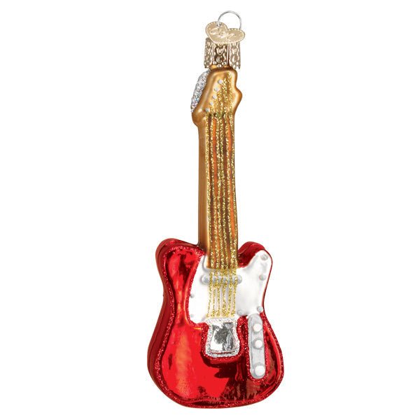 Kerst ornament | Rode Elektrische Gitaar | 13 cm - NU PUUR & GROEN