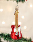 Kerst ornament | Rode Elektrische Gitaar | 13 cm - NU PUUR & GROEN