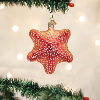 Kerst ornament | Rode zeester | 10 cm - NU PUUR & GROEN