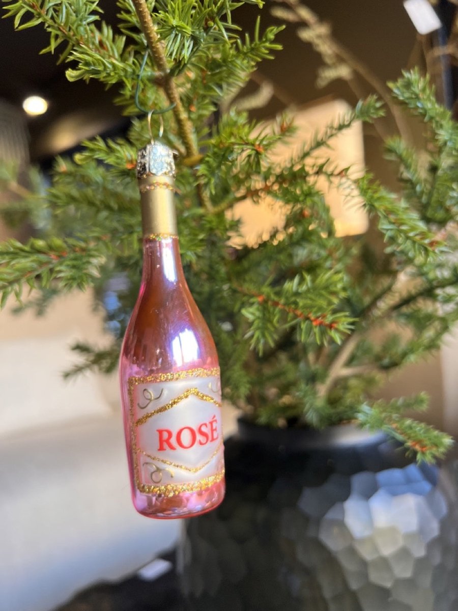 Kerst ornament | Rosé Wijn | 10 cm - NU PUUR & GROEN