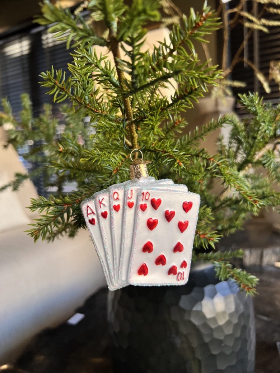 Kerst ornament | Royal Flush Poker | 9 cm - NU PUUR & GROEN