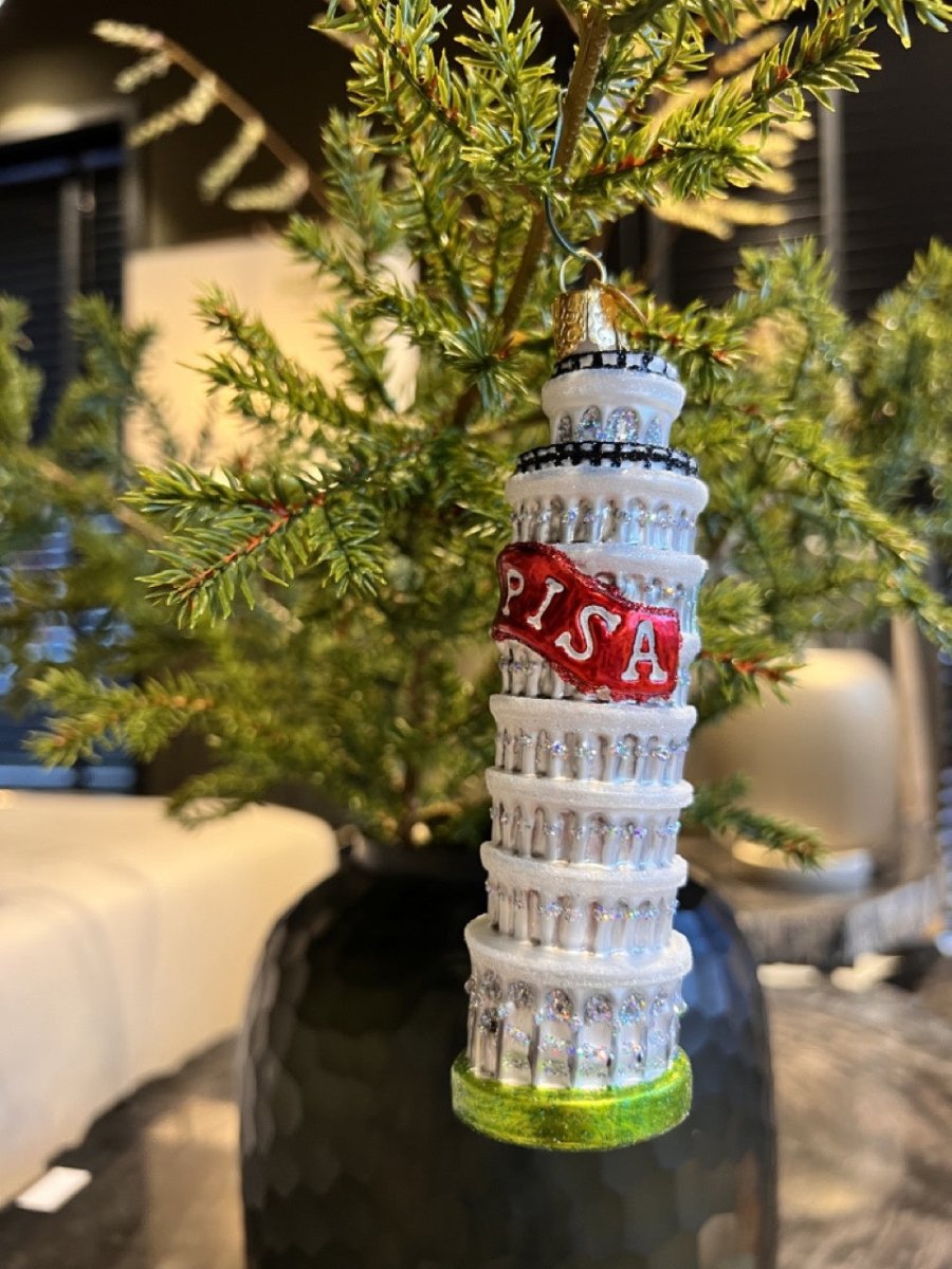 Kerst ornament | Toren van Pisa | 11 cm - NU PUUR & GROEN