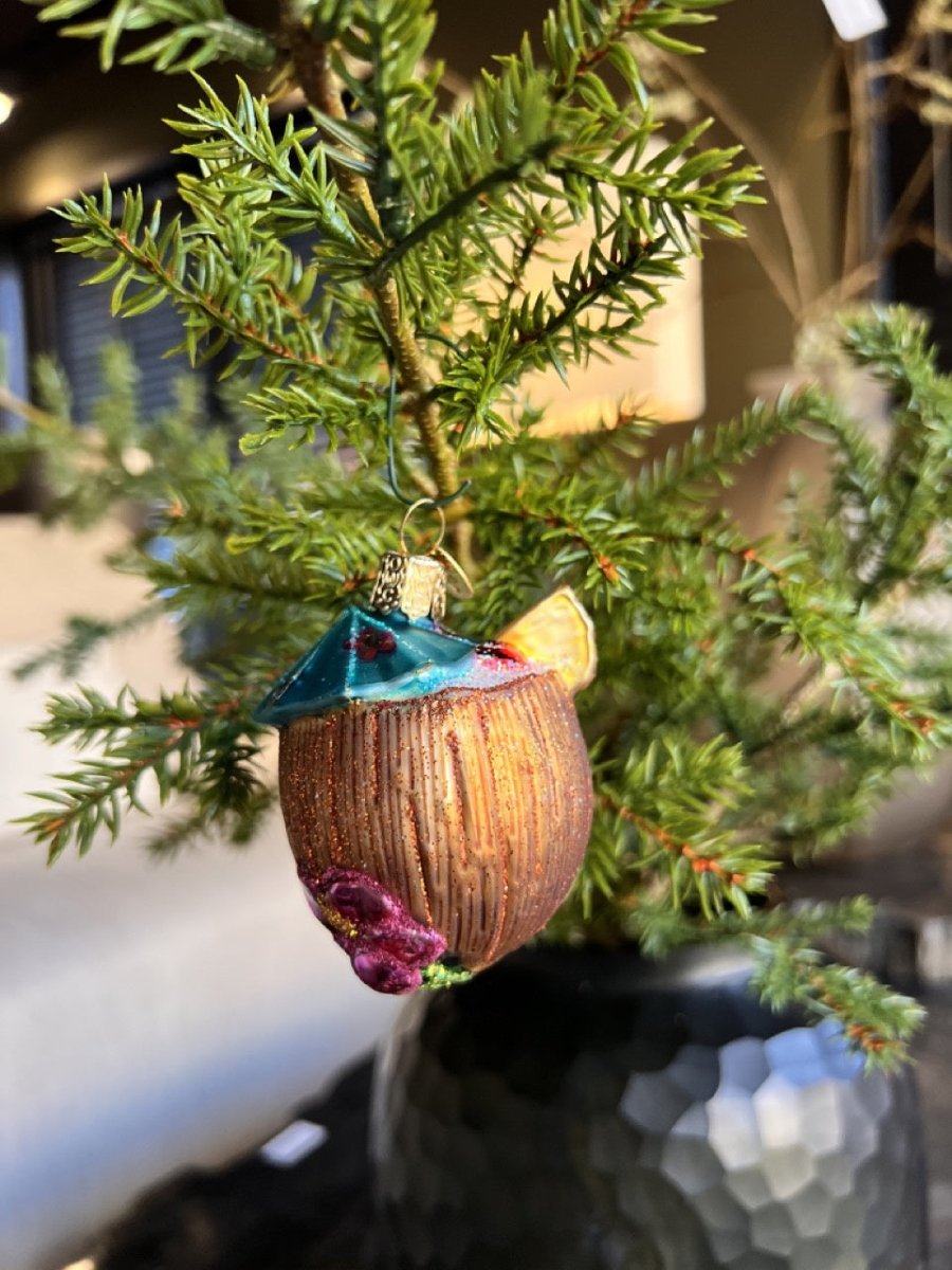 Kerst ornament | Tropische Kokosdrank | 11 cm - NU PUUR & GROEN