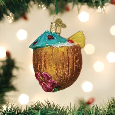 Kerst ornament | Tropische Kokosdrank | 11 cm - NU PUUR & GROEN