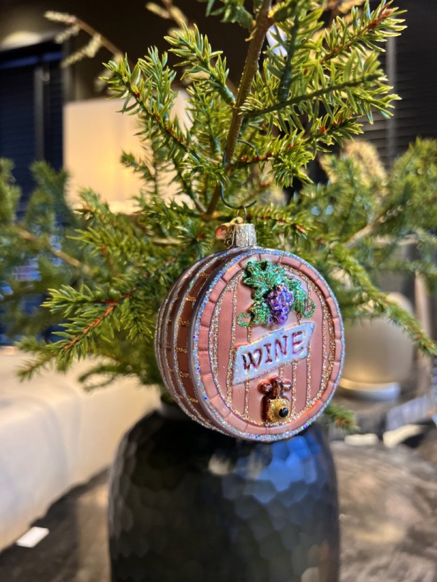 Kerst ornament | Wijnvat | 8 cm - NU PUUR & GROEN
