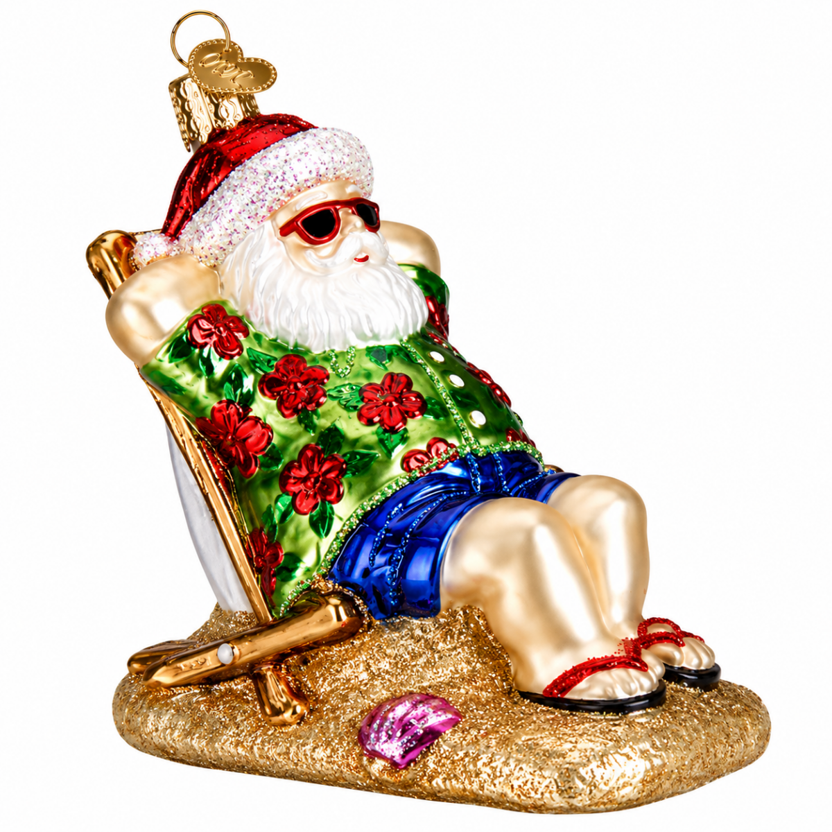 Kerst ornament | Zonnende Kerstman | 10 cm - NU PUUR & GROEN