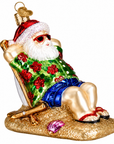 Kerst ornament | Zonnende Kerstman | 10 cm - NU PUUR & GROEN