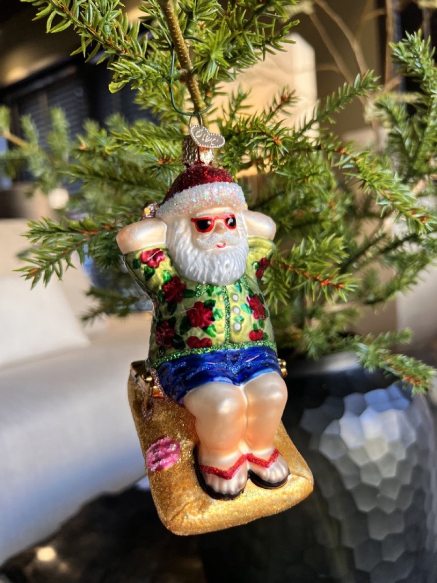 Kerst ornament | Zonnende Kerstman | 10 cm - NU PUUR & GROEN