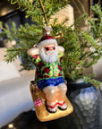 Kerst ornament | Zonnende Kerstman | 10 cm - NU PUUR & GROEN