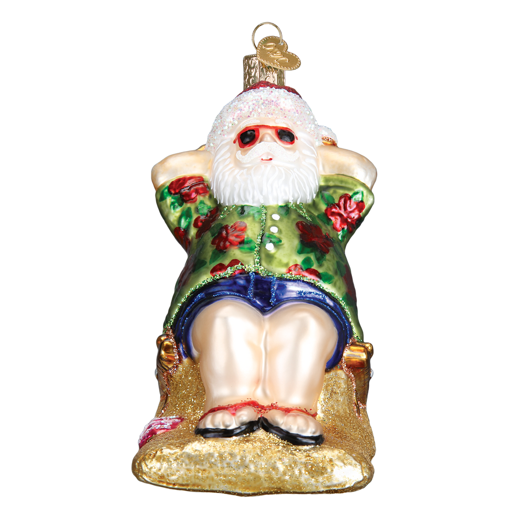 Kerst ornament | Zonnende Kerstman | 10 cm - NU PUUR & GROEN
