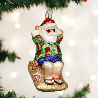 Kerst ornament | Zonnende Kerstman | 10 cm - NU PUUR & GROEN