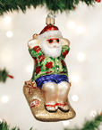 Kerst ornament | Zonnende Kerstman | 10 cm - NU PUUR & GROEN