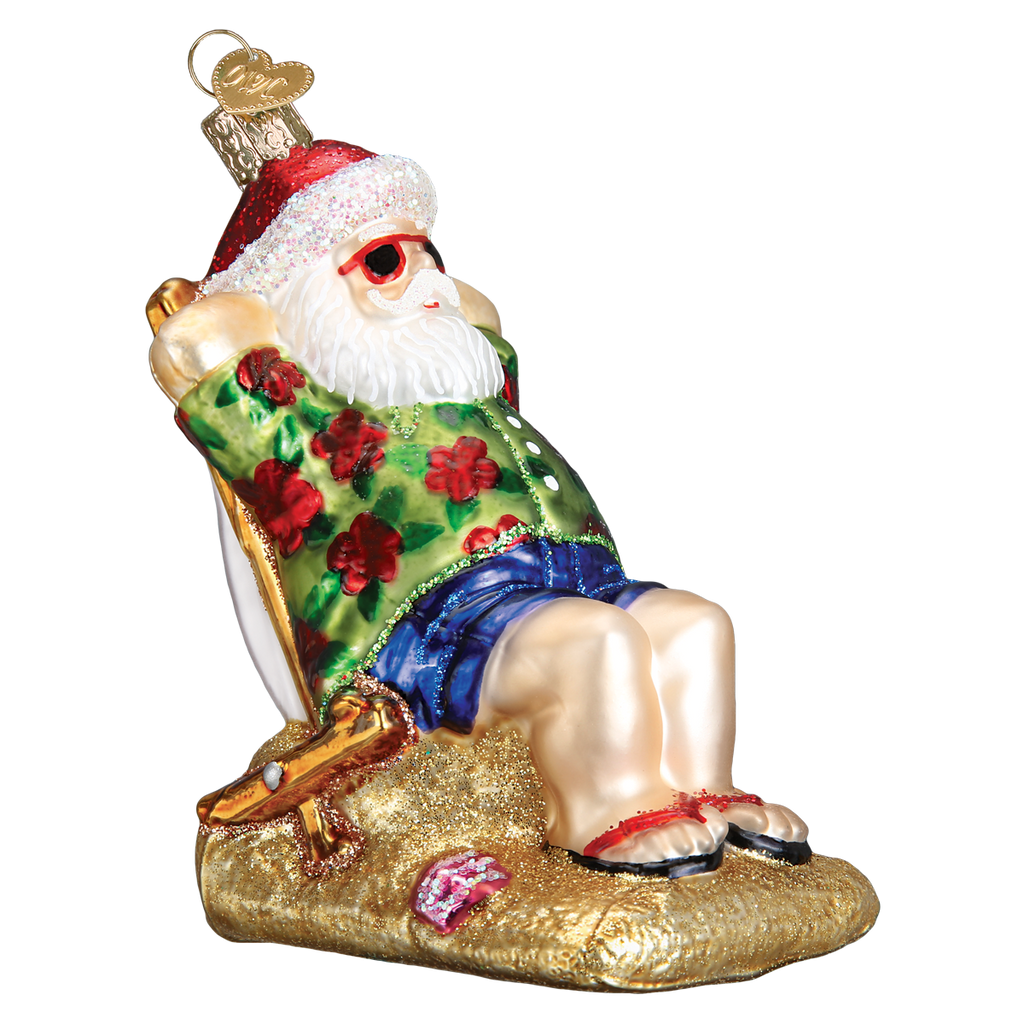 Kerst ornament | Zonnende Kerstman | 10 cm - NU PUUR & GROEN