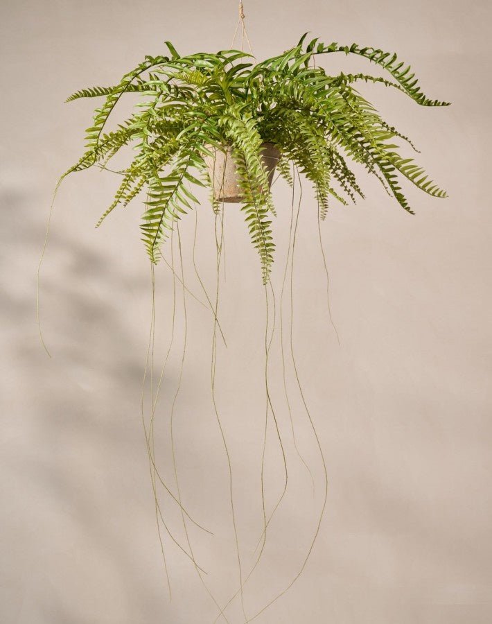 Kunst hangplant varen groen 76 cm - NU PUUR & GROEN