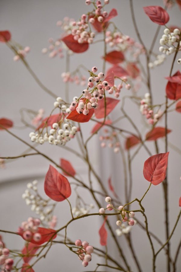 Kunstbloem Bessentak Roze | 128 cm - NU PUUR & GROEN