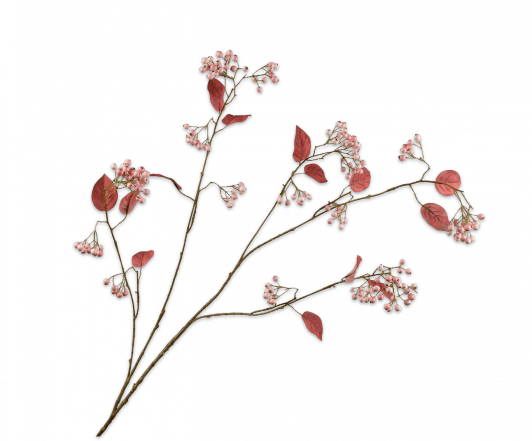 Kunstbloem Bessentak Roze | 128 cm - NU PUUR & GROEN