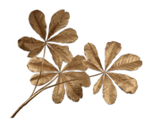 Flor artificial Rama de hoja Dorado | 117 cm