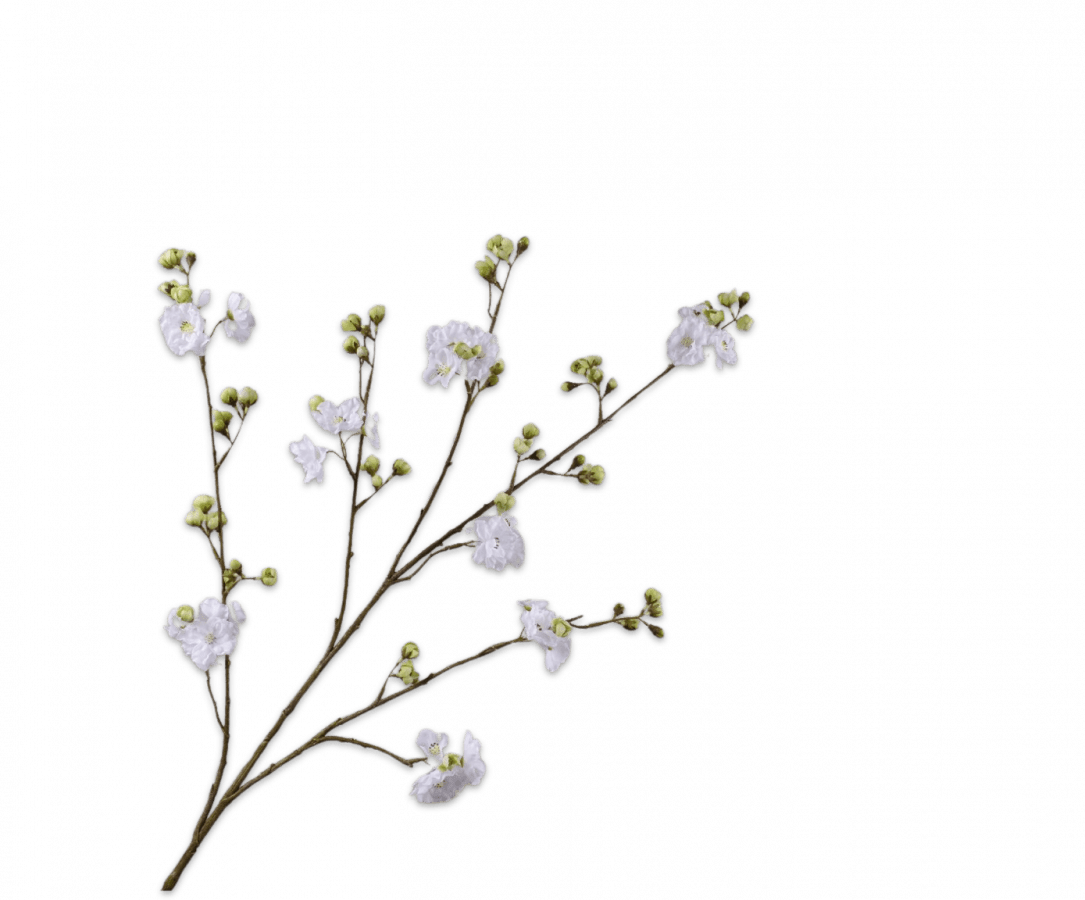 Kunstbloem Bloesem Tak Creme/Groen | 118 cm - NU PUUR & GROEN