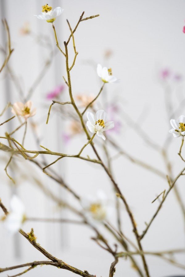Kunstbloem Bloesem Tak Wit | 107 cm - NU PUUR & GROEN