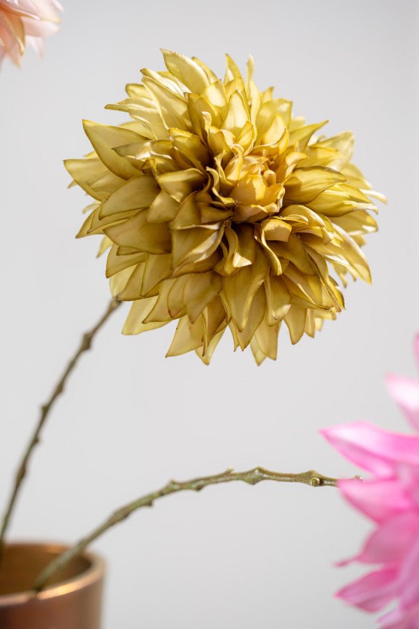 Kunstbloem Dahlia Steel Groen | 82 cm - NU PUUR &amp; GROEN