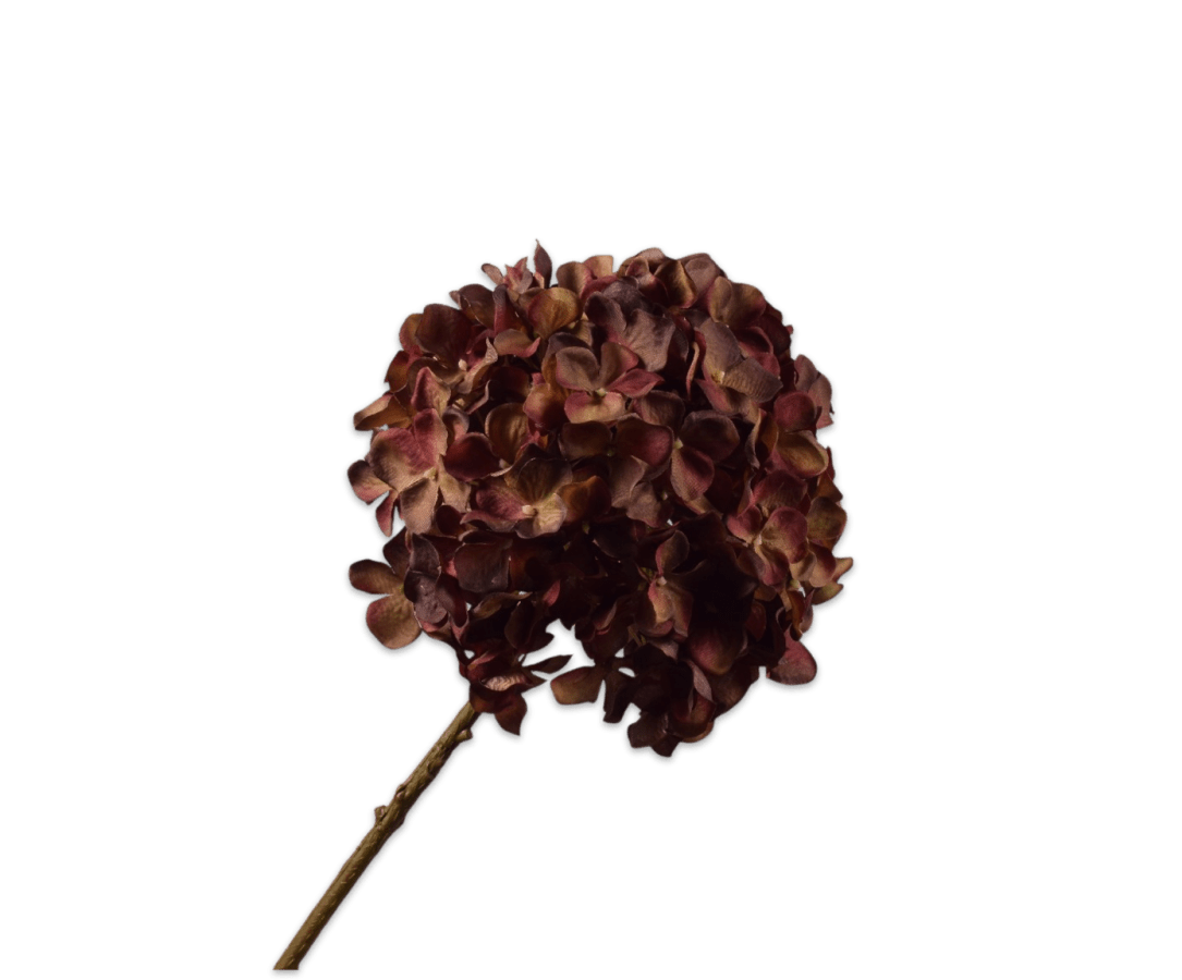 Kunstbloem Hortensia Steel Rood/Bruin | 70 cm - NU PUUR &amp; GROEN