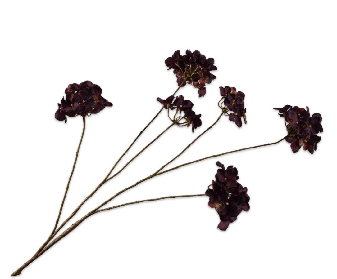 Kunstbloem Hortensia Tak Bordeaux | 119 cm - NU PUUR & GROEN