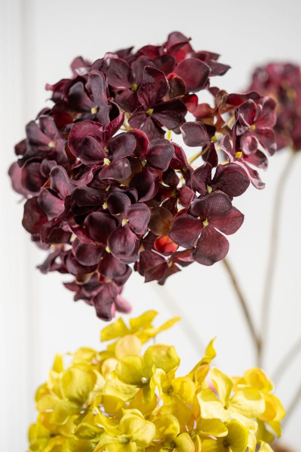 Kunstbloem Hortensia Tak Bordeaux | 85 cm - NU PUUR &amp; GROEN