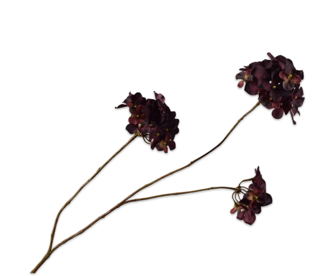 Kunstbloem Hortensia Tak Bordeaux | 85 cm - NU PUUR & GROEN