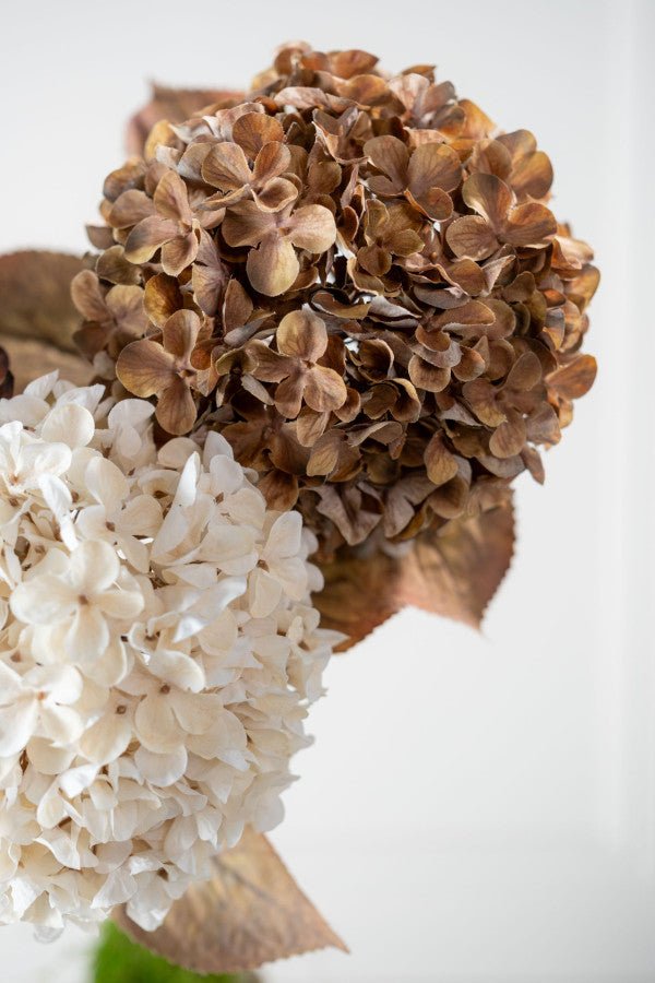 Kunstbloem Hortensia Tak Bruin | 67 cm - NU PUUR & GROEN