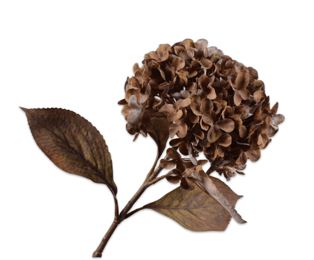 Kunstbloem Hortensia Tak Bruin | 67 cm - NU PUUR & GROEN