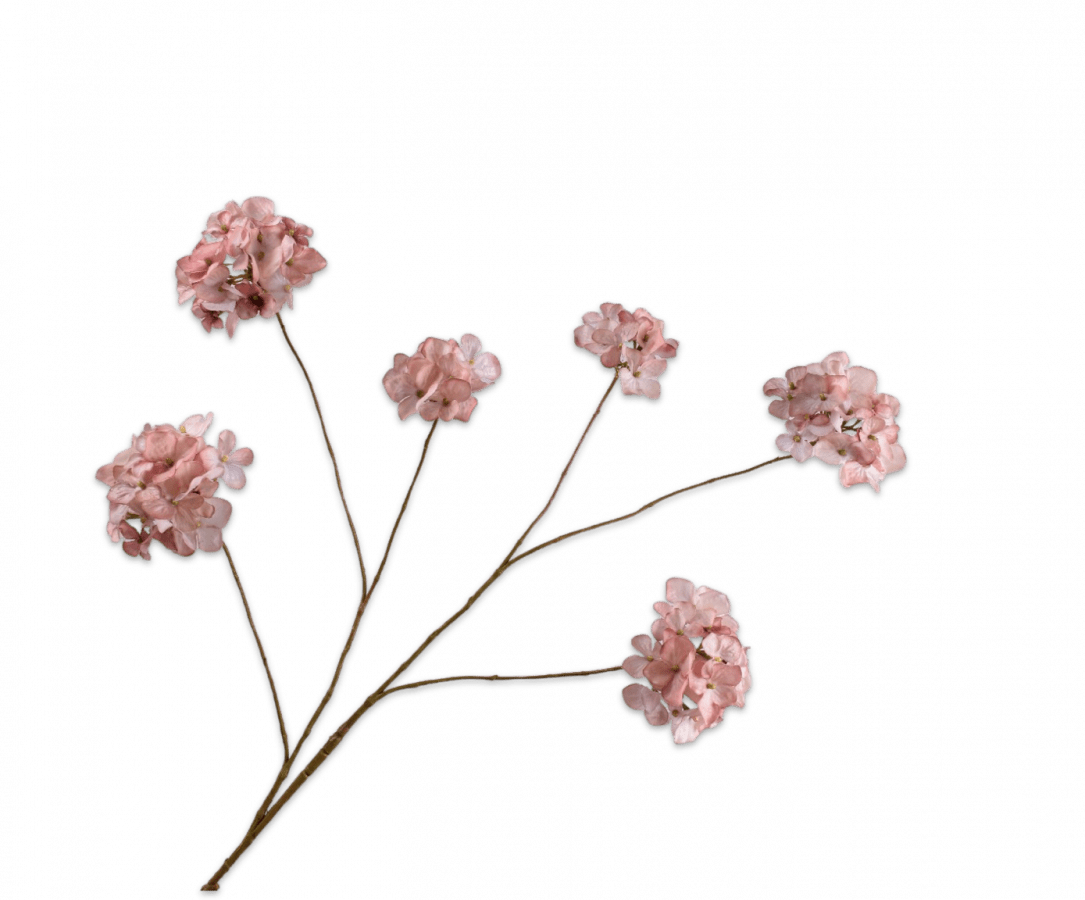 Kunstbloem Hortensia Tak Mauve REAL TOUCH | 121 cm - NU PUUR & GROEN