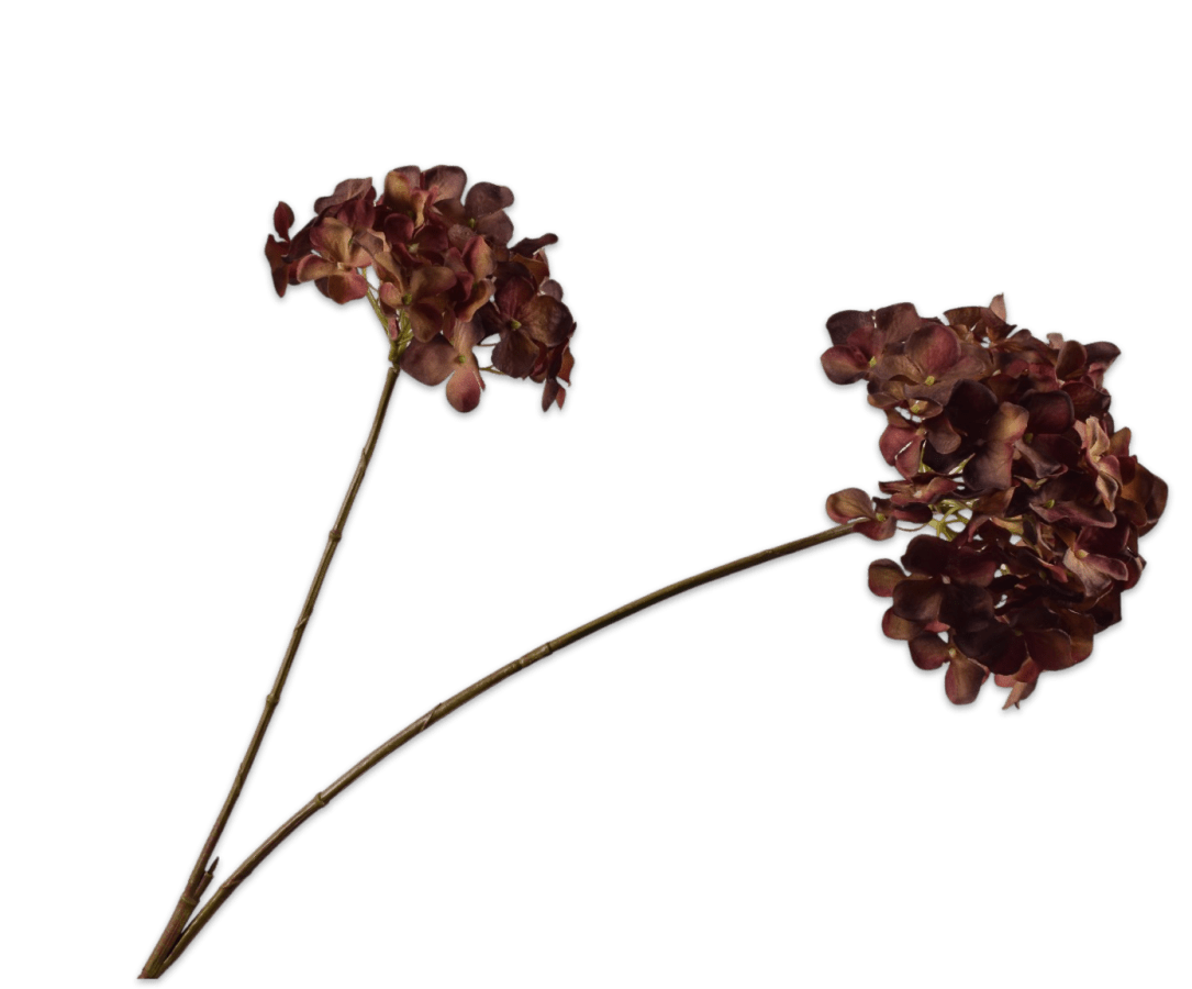 Kunstbloem Hortensia Tak Rood/Bruin | 85 cm - NU PUUR &amp; GROEN