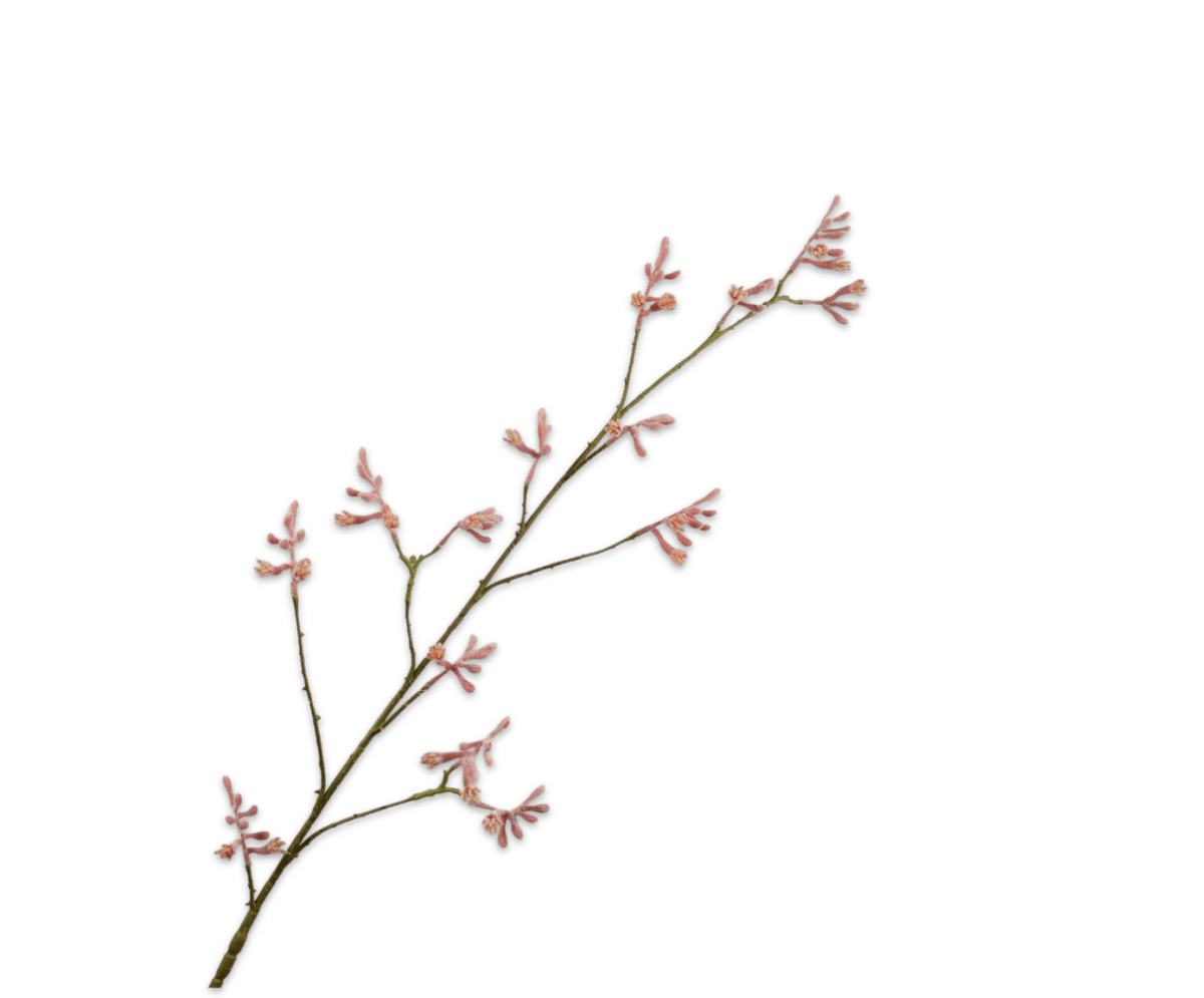 Kunstbloem Kangaroepootje Tak Rood | 121 cm - NU PUUR & GROEN