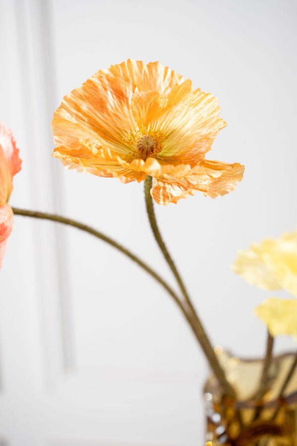 Kunstbloem Klaproos Steel Oranje | 63 cm - NU PUUR &amp; GROEN