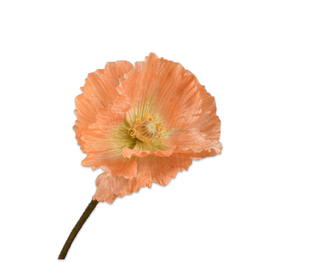 Kunstbloem Klaproos Steel Oranje | 63 cm - NU PUUR &amp; GROEN