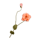Artificial Flower Poppy Branch Peach Real Touch | 109 cm