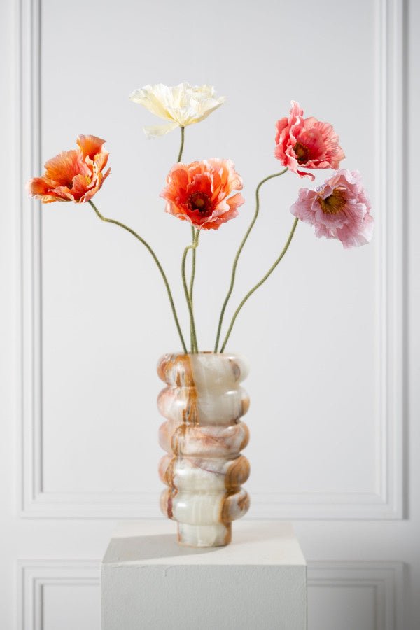 Kunstbloem Klaproos Tak Zalm | 76 cm - NU PUUR & GROEN