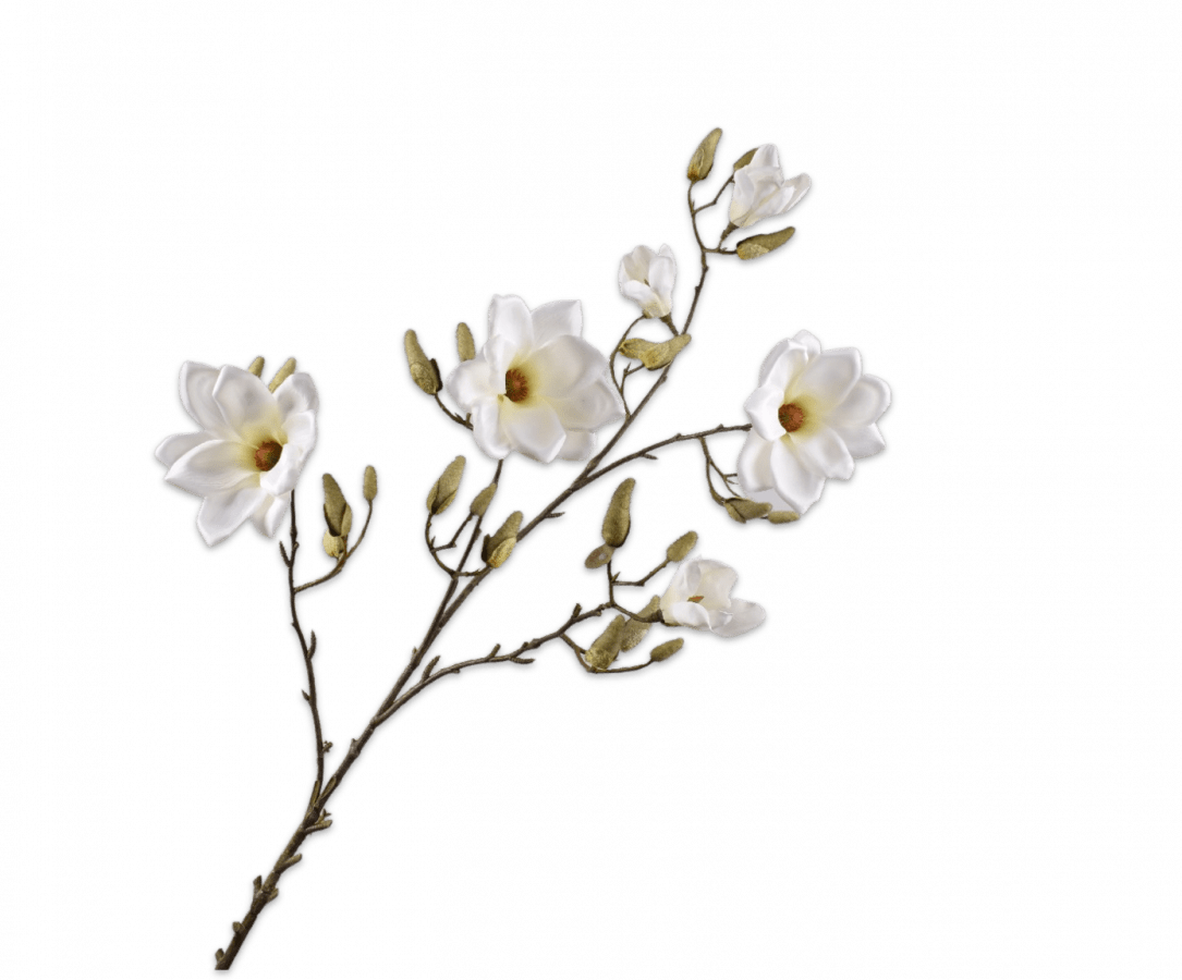 Kunstbloem Magnolia Tak Crème | 138 cm - NU PUUR & GROEN