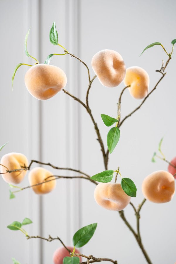 Kunstbloem Perzik Tak Oranje | 105 cm - NU PUUR & GROEN
