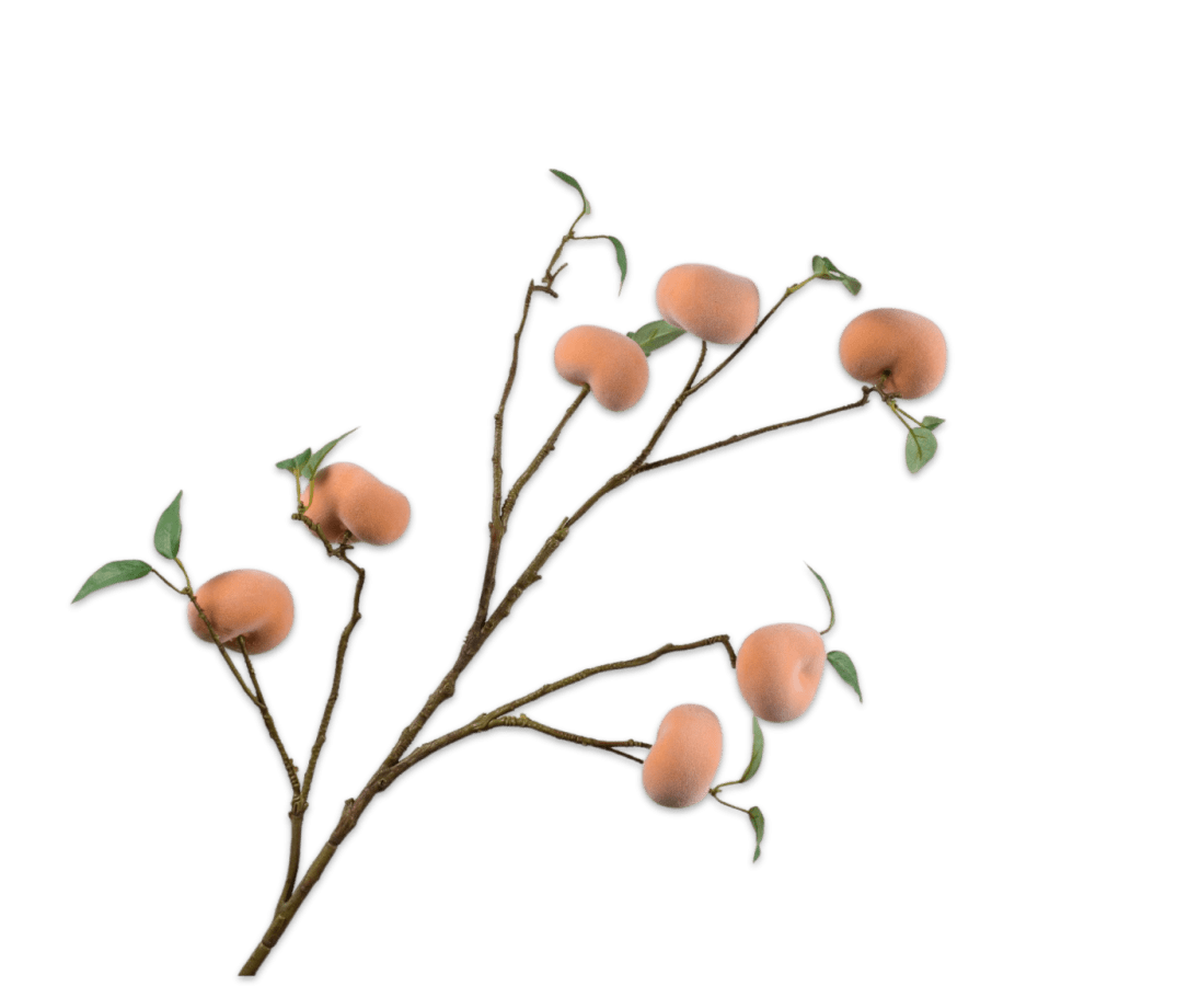 Kunstbloem Perzik Tak Oranje | 105 cm - NU PUUR & GROEN