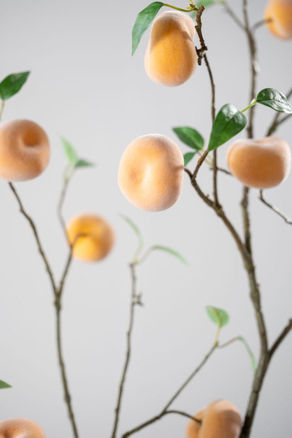 Kunstbloem Perzik Tak Oranje | 114 cm - NU PUUR & GROEN