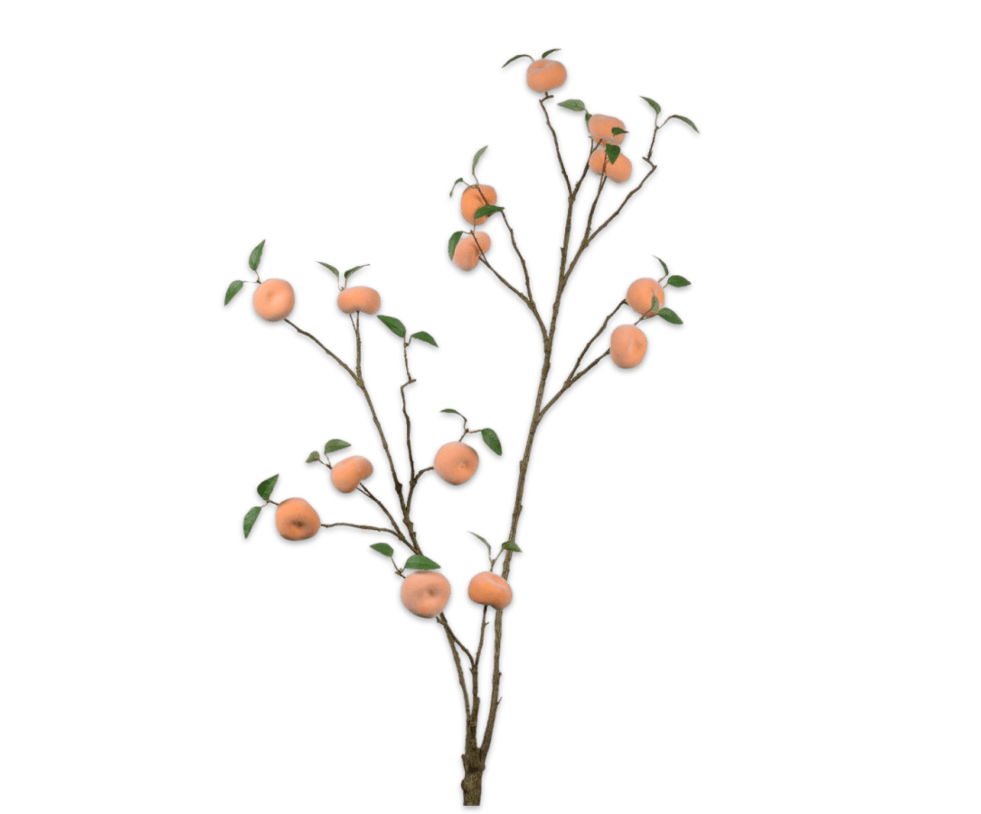 Kunstbloem Perzik Tak Oranje | 114 cm - NU PUUR & GROEN