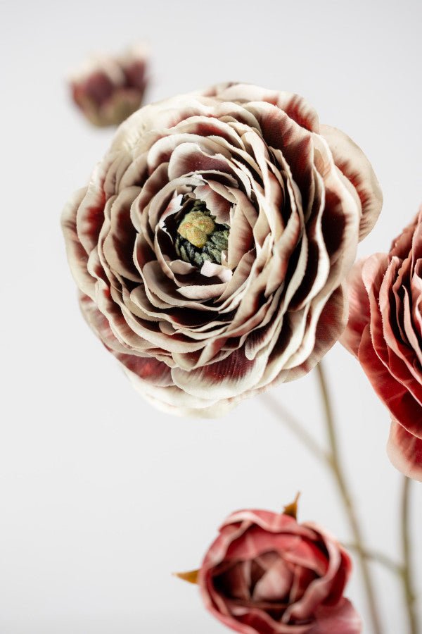 Kunstbloem Ranonkel Creme/Rood | 62 cm - NU PUUR &amp; GROEN