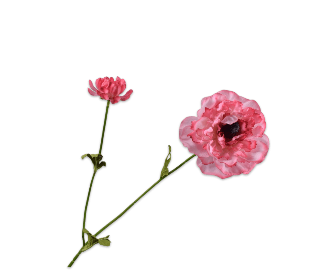 Kunstbloem Ranonkel Tak Roze Real Touch | 63 cm - NU PUUR & GROEN