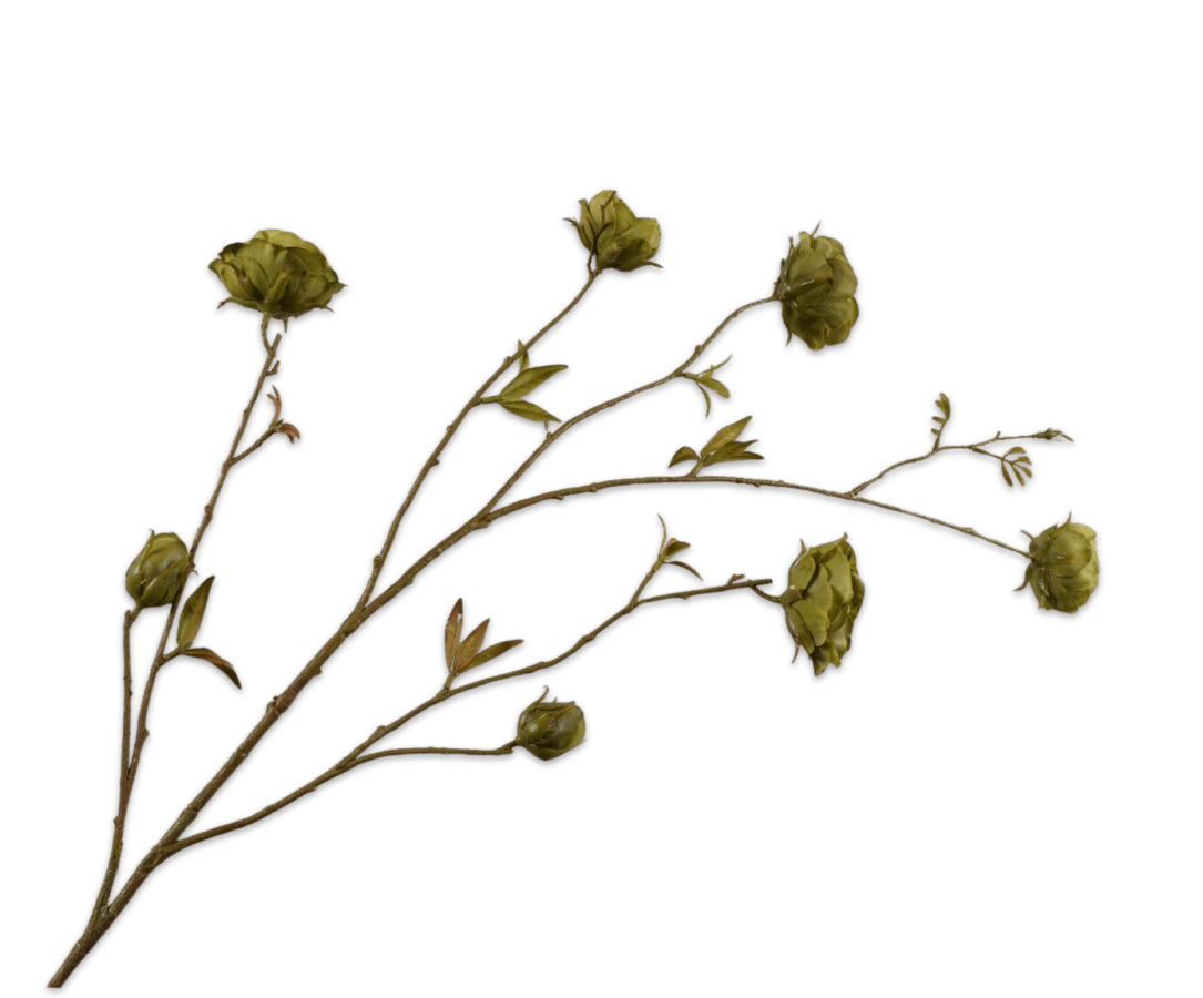 Kunstbloem Roos Tak Groen | 117 cm - NU PUUR &amp; GROEN